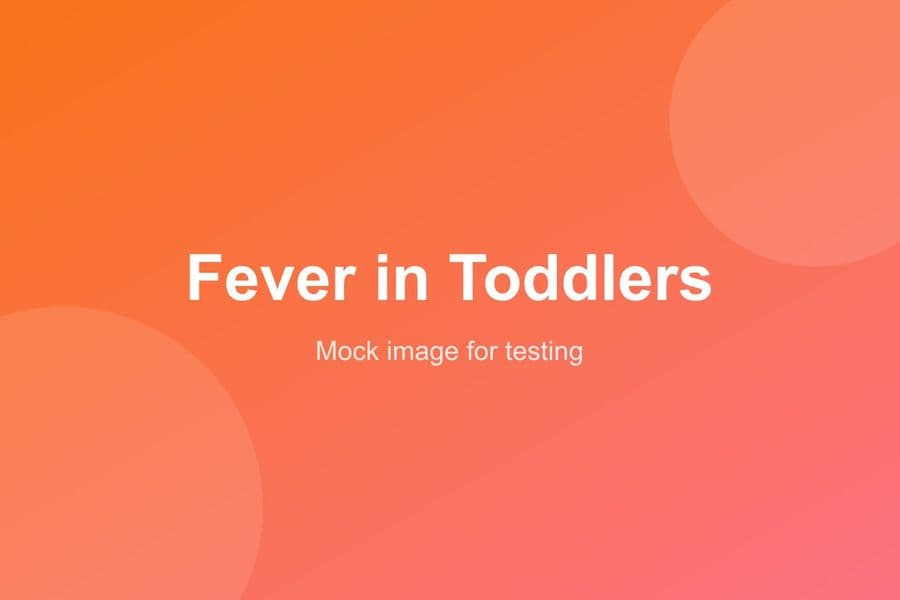 Illustration of a thermometer beside a sleeping toddler