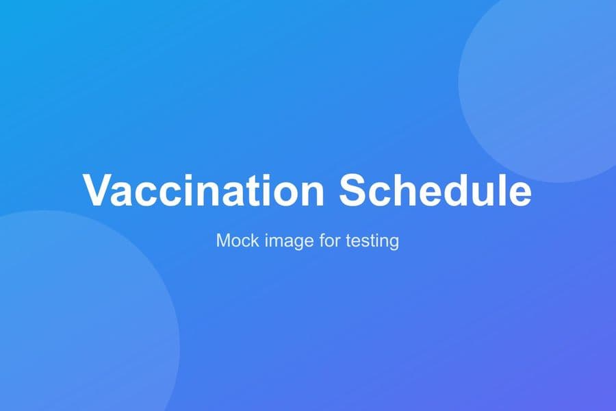 Illustration of a vaccination calendar for a baby's first year