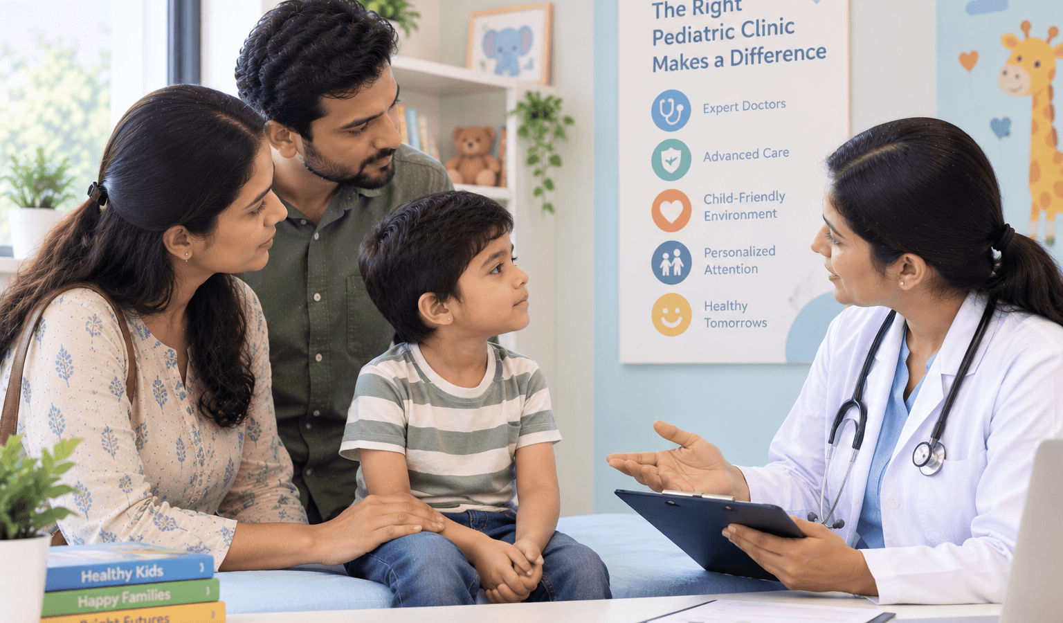 pediatric clinic in Bangalore, including child health check-ups, vaccinations, newborn care, and growth monitoring.